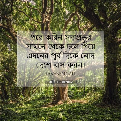 Picture 07 - আদি 4:16 BENIRV - পরে কয়িন - Bible Verse Picture
