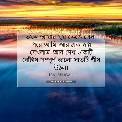 Picture 07 - আদি 41:22 BENIRV - তখন আমার ঘুম ভেঙে - Bible Verse Picture