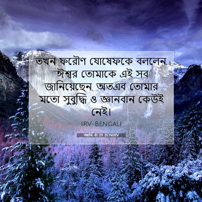 Picture 07 - আদি 41:39 BENIRV - তখন ফরৌণ যোষেফকে - Bible Verse Picture