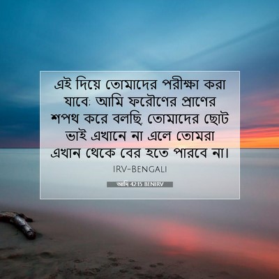 Picture 07 - আদি 42:15 BENIRV - এই দিয়ে তোমাদের - Bible Verse Picture