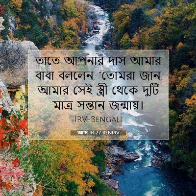 Picture 07 - আদি 44:27 BENIRV - তাতে আপনার দাস - Bible Verse Picture