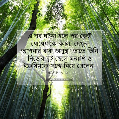 Picture 07 - আদি 48:1 BENIRV - এ সব ঘটনা হলে পর - Bible Verse Picture