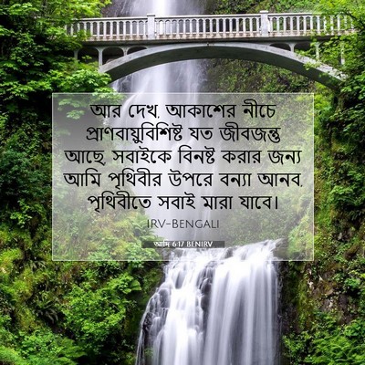 Picture 07 - আদি 6:17 BENIRV - আর দেখ, আকাশের নীচে - Bible Verse Picture