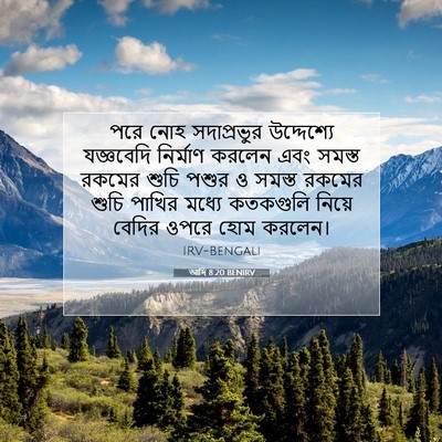 Picture 07 - আদি 8:20 BENIRV - পরে নোহ সদাপ্রভুর - Bible Verse Picture