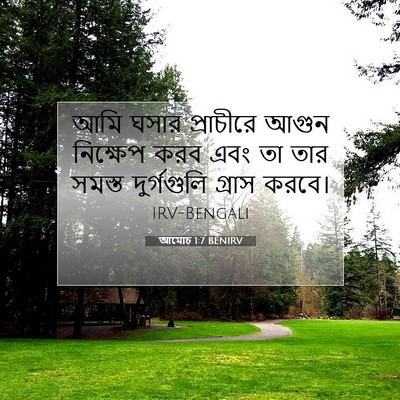 Picture 07 - আমোচ 1:7 BENIRV - আমি ঘসার প্রাচীরে - Bible Verse Picture