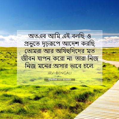 Picture 07 - ইফিচীয়া 4:17 BENIRV - অতএব আমি এই বলছি, ও - Bible Verse Picture