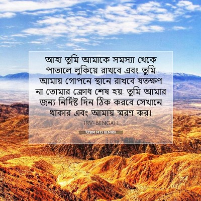 Picture 07 - ইয়োব 14:13 BENIRV - আহা তুমি আমাকে - Bible Verse Picture