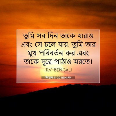 Picture 07 - ইয়োব 14:20 BENIRV - তুমি সব দিন তাকে - Bible Verse Picture