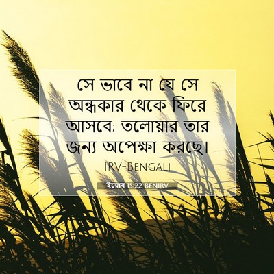 Picture 07 - ইয়োব 15:22 BENIRV - সে ভাবে না যে সে - Bible Verse Picture
