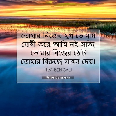 Picture 07 - ইয়োব 15:6 BENIRV - তোমার নিজের মুখ - Bible Verse Picture
