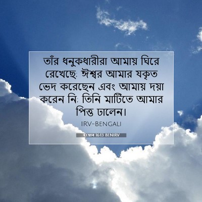 Picture 07 - ইয়োব 16:13 BENIRV - তাঁর ধনুকধারীরা - Bible Verse Picture
