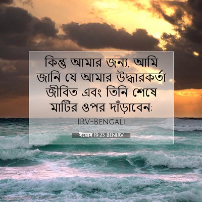 Picture 07 - ইয়োব 19:25 BENIRV - কিন্তু আমার জন্য, - Bible Verse Picture