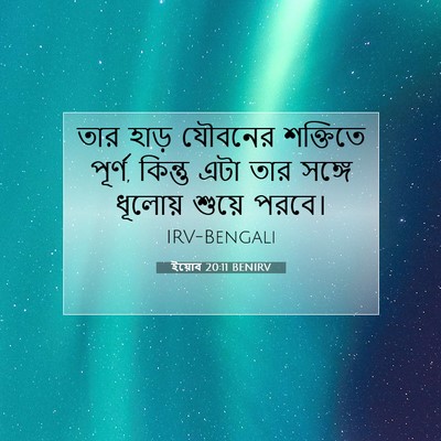 Picture 07 - ইয়োব 20:11 BENIRV - তার হাড় যৌবনের - Bible Verse Picture