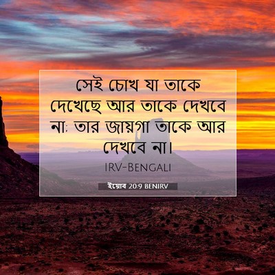 Picture 07 - ইয়োব 20:9 BENIRV - সেই চোখ যা তাকে - Bible Verse Picture