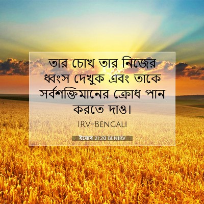 Picture 07 - ইয়োব 21:20 BENIRV - তার চোখ তার নিজের - Bible Verse Picture