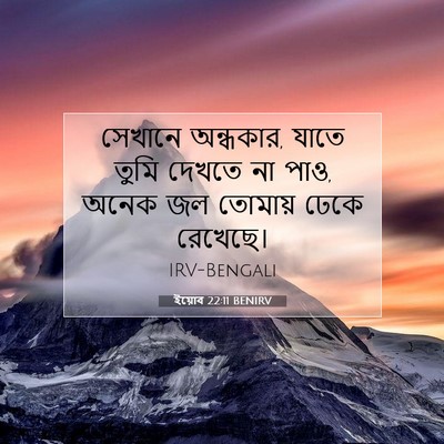 Picture 07 - ইয়োব 22:11 BENIRV - সেখানে অন্ধকার, - Bible Verse Picture
