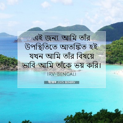 Picture 07 - ইয়োব 23:15 BENIRV - এই জন্য, আমি তাঁর - Bible Verse Picture