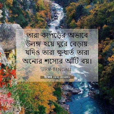 Picture 07 - ইয়োব 24:10 BENIRV - তারা কাপড়ের - Bible Verse Picture