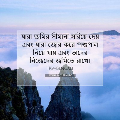 Picture 07 - ইয়োব 24:2 BENIRV - যারা জমির সীমানা - Bible Verse Picture