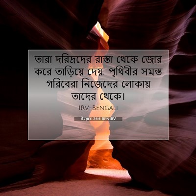 Picture 07 - ইয়োব 24:4 BENIRV - তারা দরিদ্রদের - Bible Verse Picture