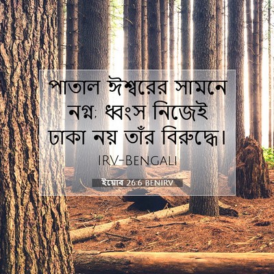 Picture 07 - ইয়োব 26:6 BENIRV - পাতাল ঈশ্বরের - Bible Verse Picture