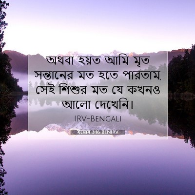 Picture 07 - ইয়োব 3:16 BENIRV - অথবা হয়ত আমি মৃত - Bible Verse Picture
