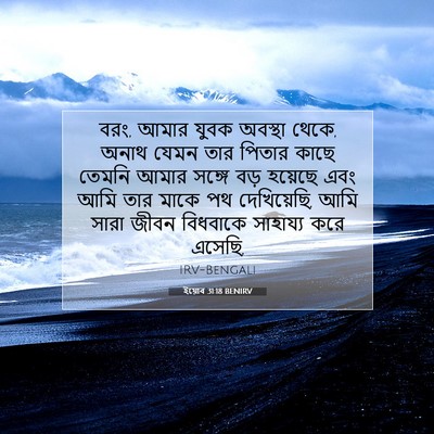 Picture 07 - ইয়োব 31:18 BENIRV - বরং, আমার যুবক - Bible Verse Picture