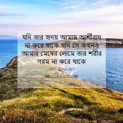 Picture 07 - ইয়োব 31:20 BENIRV - যদি তার হৃদয় - Bible Verse Picture