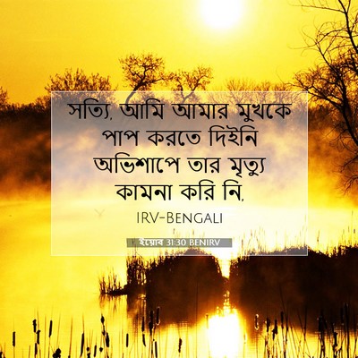 Picture 07 - ইয়োব 31:30 BENIRV - সত্যি, আমি আমার - Bible Verse Picture