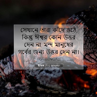Picture 07 - ইয়োব 35:12 BENIRV - সেখানে তারা কাঁদে - Bible Verse Picture