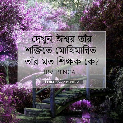 Picture 07 - ইয়োব 36:22 BENIRV - দেখুন, ঈশ্বর তাঁর - Bible Verse Picture