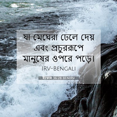 Picture 07 - ইয়োব 36:28 BENIRV - যা মেঘেরা ঢেলে - Bible Verse Picture