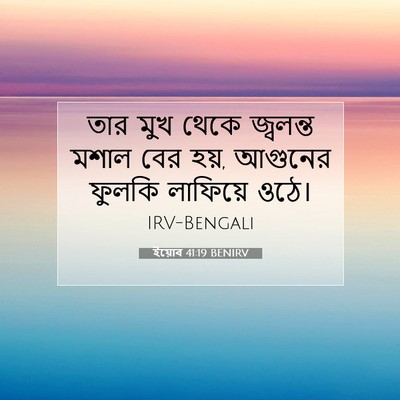 Picture 07 - ইয়োব 41:19 BENIRV - তার মুখ থেকে - Bible Verse Picture
