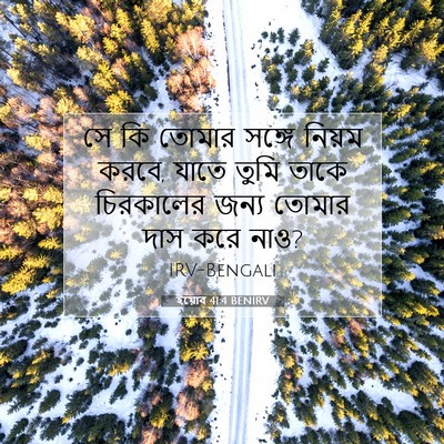Picture 07 - ইয়োব 41:4 BENIRV - সে কি তোমার সঙ্গে - Bible Verse Picture