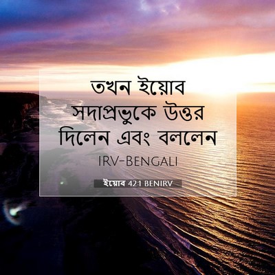 Picture 07 - ইয়োব 42:1 BENIRV - তখন ইয়োব - Bible Verse Picture