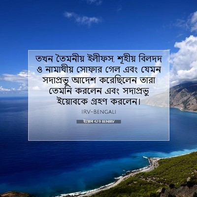 Picture 07 - ইয়োব 42:9 BENIRV - তখন তৈমনীয় ইলীফস, - Bible Verse Picture