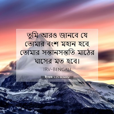 Picture 07 - ইয়োব 5:25 BENIRV - তুমি আরও জানবে যে - Bible Verse Picture