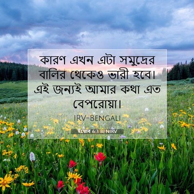 Picture 07 - ইয়োব 6:3 BENIRV - কারণ এখন এটা - Bible Verse Picture