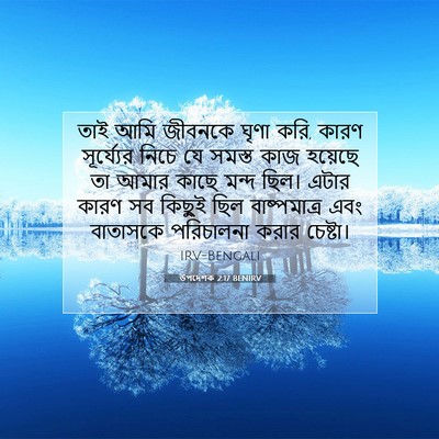 Picture 07 - উপদেশক 2:17 BENIRV - তাই আমি জীবনকে - Bible Verse Picture