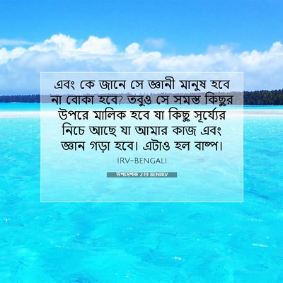 Picture 07 - উপদেশক 2:19 BENIRV - এবং কে জানে সে - Bible Verse Picture
