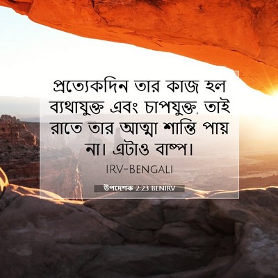 Picture 07 - উপদেশক 2:23 BENIRV - প্রত্যেকদিন তার - Bible Verse Picture