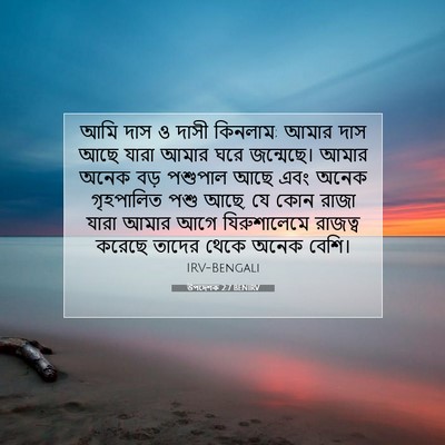 Picture 07 - উপদেশক 2:7 BENIRV - আমি দাস ও দাসী - Bible Verse Picture