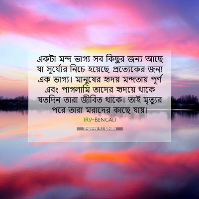 Picture 07 - উপদেশক 9:3 BENIRV - একটা মন্দ ভাগ্য সব - Bible Verse Picture