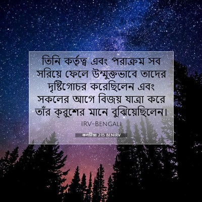 Picture 07 - কলচীয়া 2:15 BENIRV - তিনি কর্তৃত্ব এবং - Bible Verse Picture
