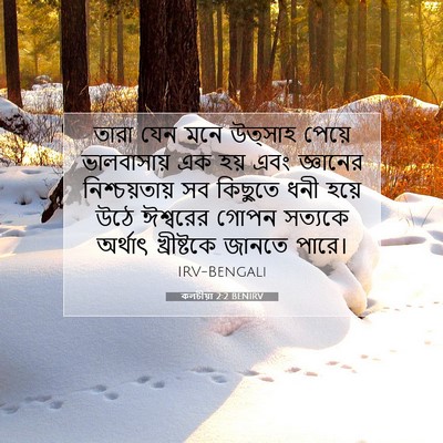 Picture 07 - কলচীয়া 2:2 BENIRV - তারা যেন মনে - Bible Verse Picture