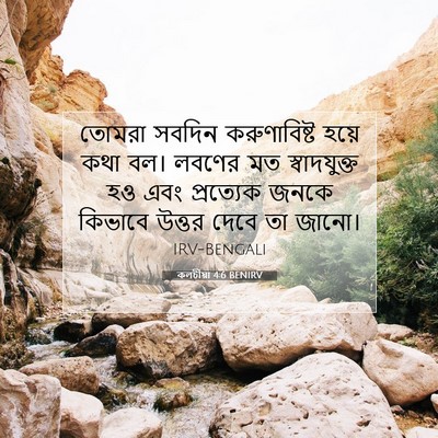 Picture 07 - কলচীয়া 4:6 BENIRV - তোমরা সবদিন - Bible Verse Picture