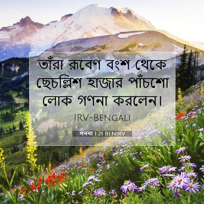 Picture 07 - গননা 1:21 BENIRV - তাঁরা রূবেণ বংশ - Bible Verse Picture