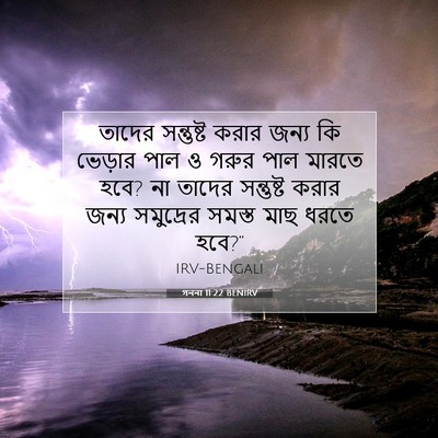 Picture 07 - গননা 11:22 BENIRV - তাদের সন্তুষ্ট - Bible Verse Picture