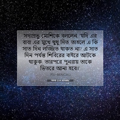 Picture 07 - গননা 12:14 BENIRV - সদাপ্রভু মোশিকে - Bible Verse Picture