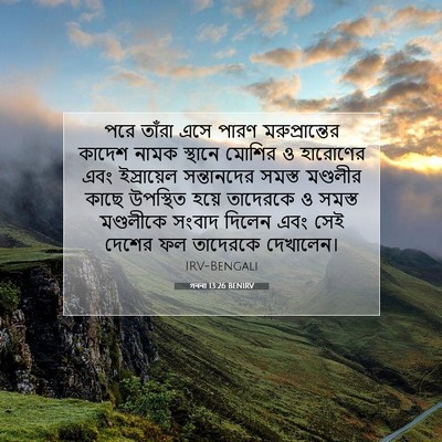 Picture 07 - গননা 13:26 BENIRV - পরে তাঁরা এসে পারণ - Bible Verse Picture